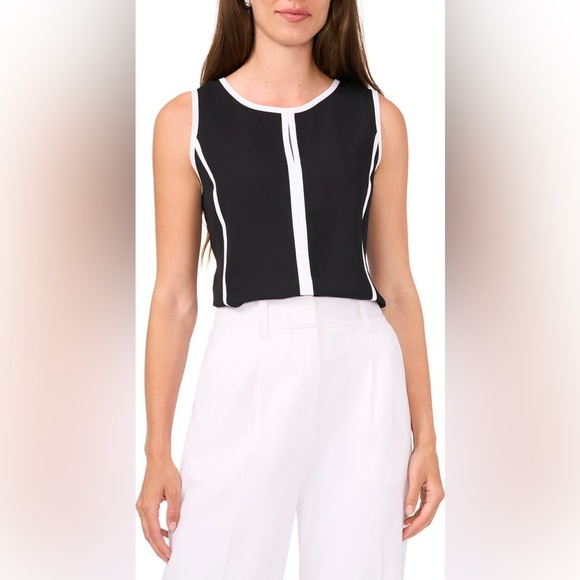 Halogen Tipped Sleeveless Top. Size Small - Picture 1 of 6